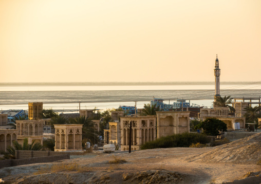 wind towers used as a natural cooling system in iranian traditional architecture, Qeshm Island, Laft, Iran