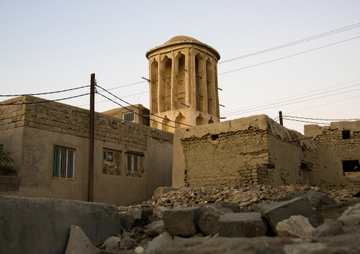 wind tower used as a natural cooling system in iranian traditional architecture, Qeshm Island, Laft, Iran