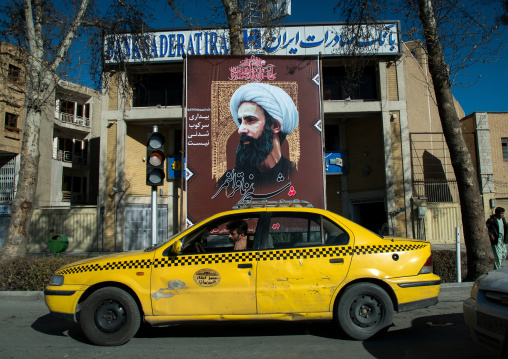 sheikh nimr al-nimr propaganda billboard in the street after his execution by saudi arabia, Isfahan Province, isfahan, Iran