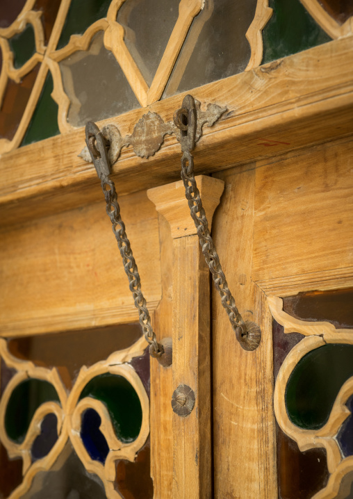 Door Lockers On A Wooden Door In Aghazadeh Mansion, Fars Province, Abarkooh, Iran