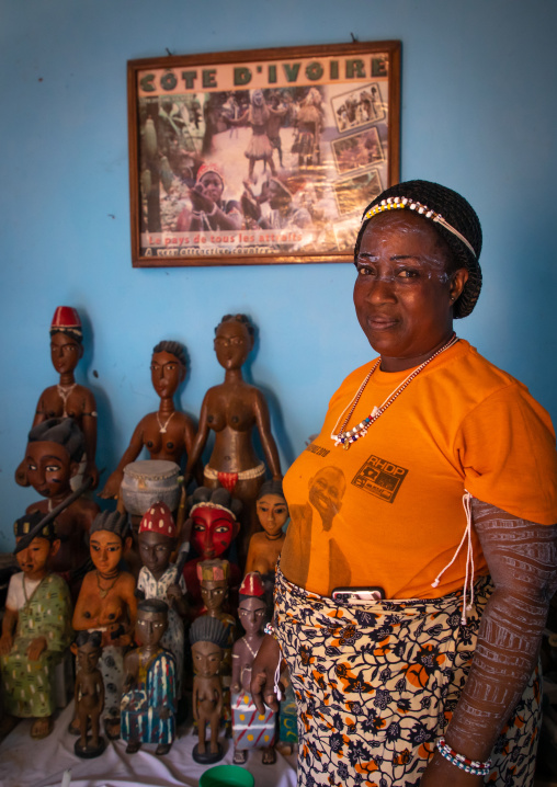 Komians sacred statues room in Adjoua Messouma Komians initiation centre, Moyen-Comoé, Aniassue, Ivory Coast