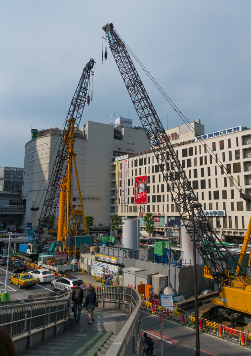 Construction site in shibuya, Kanto region, Tokyo, Japan