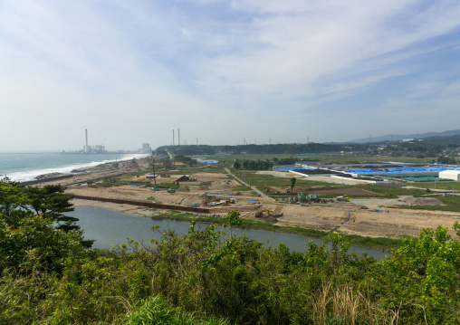 Bags containing irradiated debris are stacked in an area that was affected by the 2011 tsunami and nuclear disaster, Fukushima prefecture, Naraha, Japan