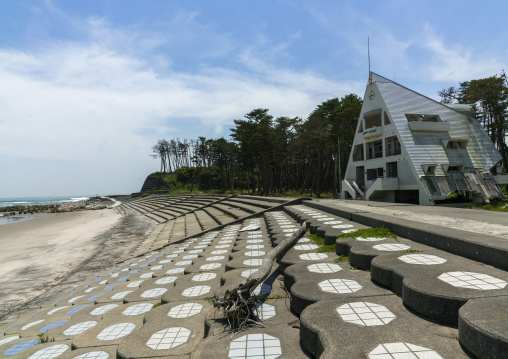 Abandoned marine house in the highly contaminated area after the daiichi nuclear power plant irradiation and the tsunami, Fukushima prefecture, Futaba, Japan