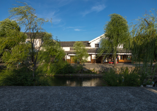 Old houses along the riverbank in Bikan historical quarter, Okayama Prefecture, Kurashiki, Japan