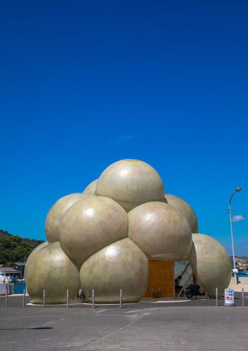 Passenger terminal shaped like a cloud in the port, Seto Inland Sea, Naoshima, Japan