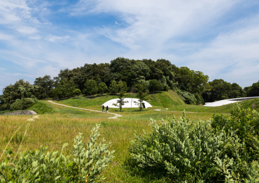 The concrete shells of the Teshima art museum, Kagawa prefectiure, Teshima, Japan