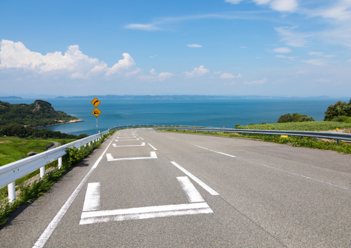 Road over the sea to Teshima art museum, Kagawa prefectiure, Teshima, Japan