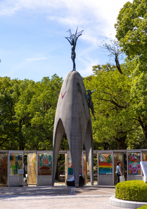 Children's peace monument in Hiroshima peace memorial park, Chugoku region, Hiroshima, Japan