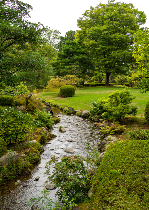 River in Kenroku-en garden, Ishikawa Prefecture, Kanazawa, Japan