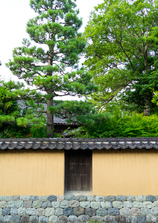 Traditional japanese style fence in Nagamachi samurai quarter, Ishikawa Prefecture, Kanazawa, Japan