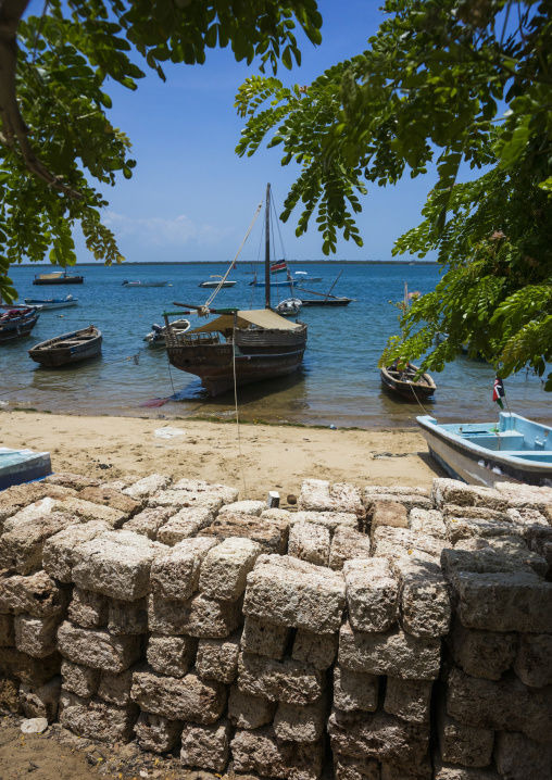 Dhow on the waterfront, Lamu county, Shela, Kenya