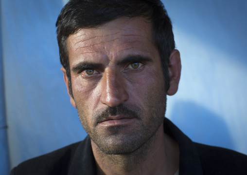 Yezidi Refugee Man Displaced From Sinjar Living In An Under Construction Building, Duhok, Kurdistan, Iraq