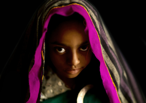 Tuareg girl in traditional clothing, Tripolitania, Ghadames, Libya