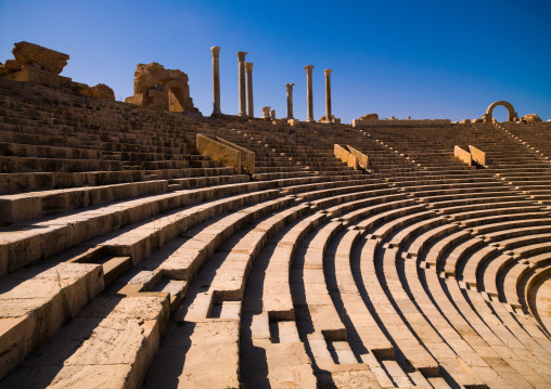 Roman theatre in leptis magna, Tripolitania, Khoms, Libya