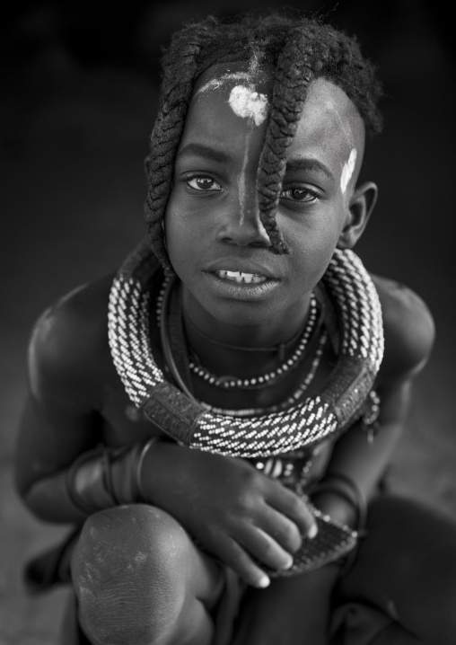 Young Himba Girl With Ethnic Hairstyle, Epupa, Namibia