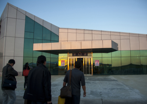 Passengers arriving in the new arrival hall in Sunan international airport, Pyongan Province, Pyongyang, North Korea