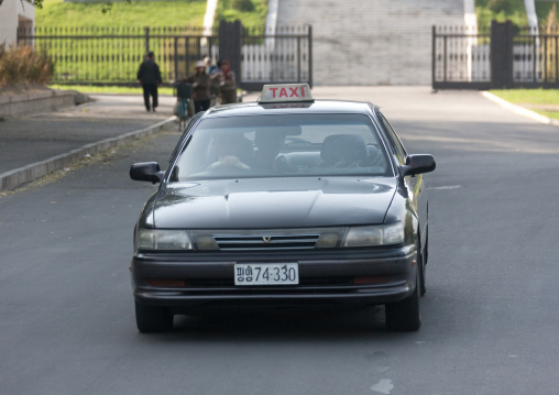 Taxi car in the street, Pyongan Province, Pyongyang, North Korea