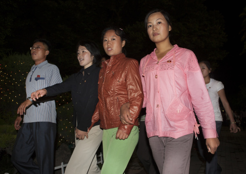 North Korean people with western clothing, Pyongan Province, Pyongyang, North Korea