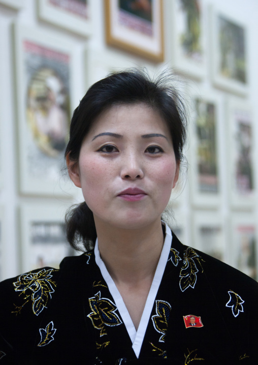 Portrait of a North Korean woman, Pyongan Province, Pyongyang, North Korea