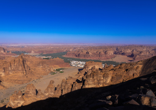 Oasis in the middle of the wadi al-Qura, Al Madinah Province, Alula, Saudi Arabia