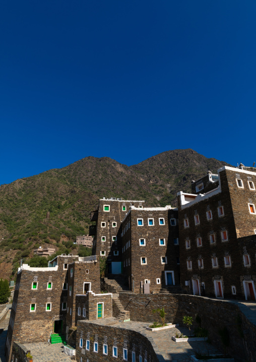 Multi-storey houses made of stones, Asir province, Rijal Alma, Saudi Arabia