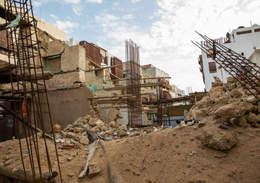 Restoration of an old house with wooden mashrabiyas in al-Balad quarter, Mecca province, Jeddah, Saudi Arabia