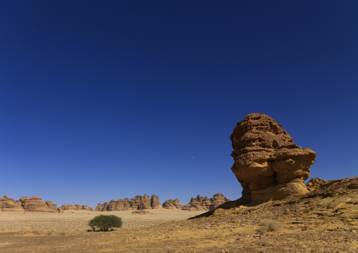 Nabataean tomb in al-Hijr archaeological site in Madain Saleh, Al Madinah Province, Alula, Saudi Arabia