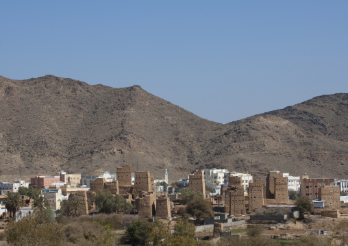 Tribal village with traditional houses, Najran Province, Najran, Saudi Arabia