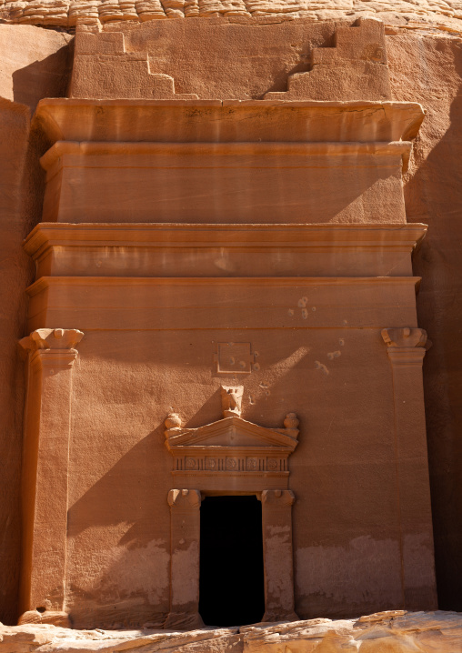 Nabataean tomb in madain saleh archaeologic site, Al Madinah Province, Al-Ula, Saudi Arabia