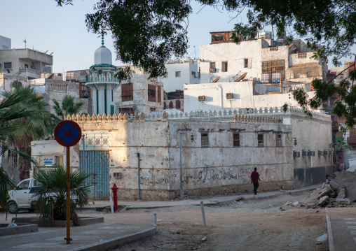 Houses with wooden mashrabia and rowshan in the old quarter, Hijaz Tihamah region, Jeddah, Saudi Arabia