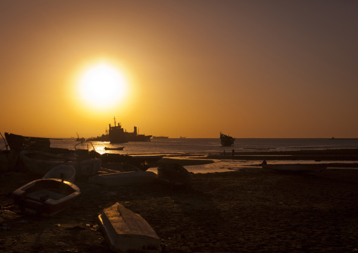 Stationing Boats Near The Beach At Dusk, Berbera, Somaliland