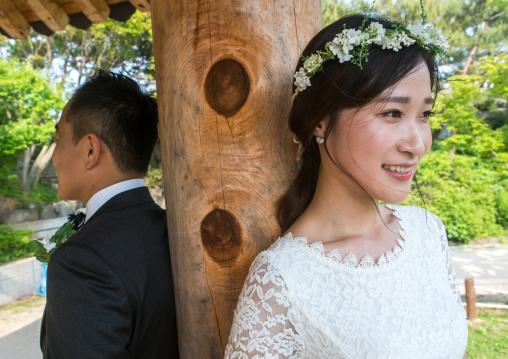 North korean defector joseph park with his south korean fiancee called juyeon on the north and south korea border, Sudogwon, Paju, South korea