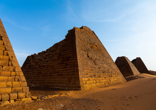 Pyramids of the kushite rulers at Meroe, Northern State, Meroe, Sudan