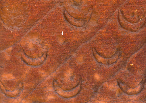 Crescents carved on the wall of lion temple of Apedemak, Nubia, Naqa, Sudan