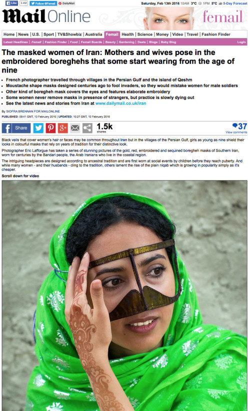 Daily Mail - Masks of Iran