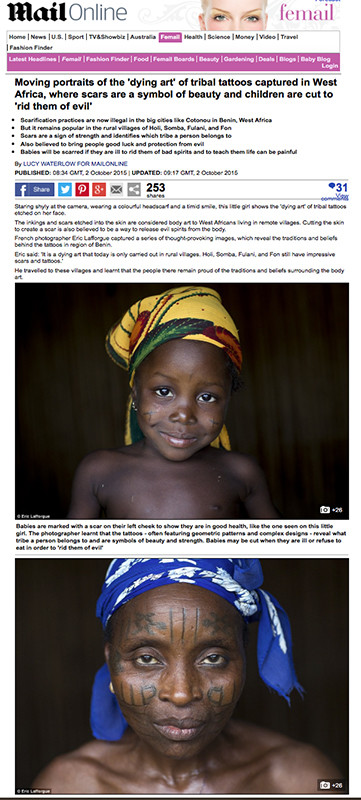 Daily Mail - Scars in Benin